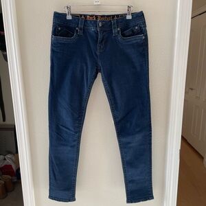 Rock Revival Johanna Skinny Jeans Dark Blue Denim Sz 28 / Inseam 29